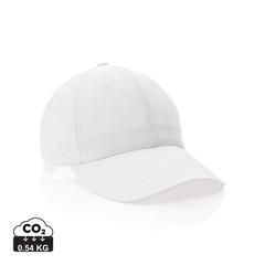 Vue Casquette 6 panneaux en coton recyclé 190gr IMPACT de couleur blanc| Krokrodeal