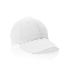 Vue Casquette 6 panneaux en coton recyclé 190gr IMPACT de couleur blanc| Krokrodeal