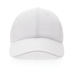 Vue Casquette 6 panneaux en coton recyclé 190gr IMPACT de couleur blanc| Krokrodeal