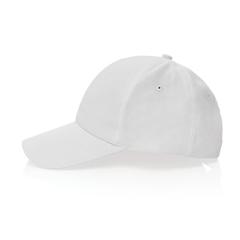 Vue Casquette 6 panneaux en coton recyclé 190gr IMPACT de couleur blanc| Krokrodeal