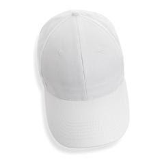 Vue Casquette 6 panneaux en coton recyclé 190gr IMPACT de couleur blanc| Krokrodeal