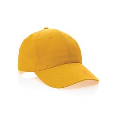 Vue Casquette 6 panneaux en coton recyclé 190gr IMPACT de couleur jaune| Krokrodeal