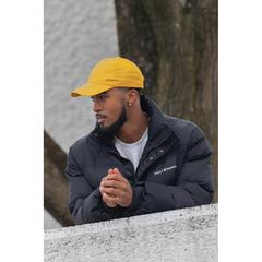 Vue Casquette 6 panneaux en coton recyclé 190gr IMPACT de couleur jaune| Krokrodeal