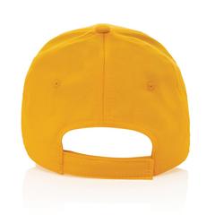 Vue Casquette 6 panneaux en coton recyclé 190gr IMPACT de couleur jaune| Krokrodeal