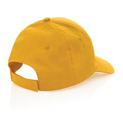 Vue Casquette 6 panneaux en coton recyclé 190gr IMPACT de couleur jaune| Krokrodeal