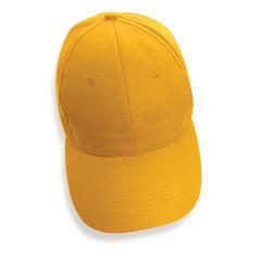 Vue Casquette 6 panneaux en coton recyclé 190gr IMPACT de couleur jaune| Krokrodeal