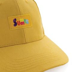 Vue Casquette 6 panneaux en coton recyclé 190gr IMPACT de couleur jaune| Krokrodeal