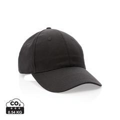 Vue Casquette 6 panneaux en coton recyclé 190gr IMPACT de couleur noir| Krokrodeal