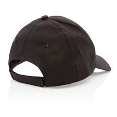Vue Casquette 6 panneaux en coton recyclé 190gr IMPACT de couleur noir| Krokrodeal