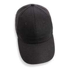Vue Casquette 6 panneaux en coton recyclé 190gr IMPACT de couleur noir| Krokrodeal