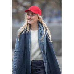 Vue Casquette 6 panneaux en coton recyclé 190gr IMPACT de couleur rouge| Krokrodeal