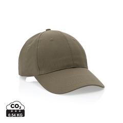 Vue Casquette 6 panneaux en coton recyclé 190gr IMPACT de couleur vert| Krokrodeal