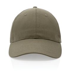 Vue Casquette 6 panneaux en coton recyclé 190gr IMPACT de couleur vert| Krokrodeal