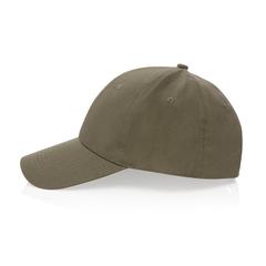 Vue Casquette 6 panneaux en coton recyclé 190gr IMPACT de couleur vert| Krokrodeal