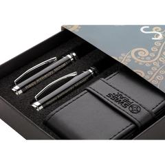 Vue Set stylos Exécutif Swiss Peak de couleur gris| Krokrodeal