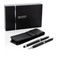 Vue Set stylos Exécutif Swiss Peak de couleur gris| Krokrodeal