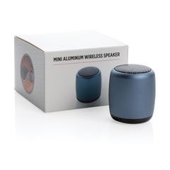 Vue Mini enceinte sans fil en aluminium de couleur bleu| Krokrodeal