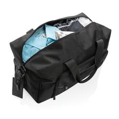 Vue Sac weekend Swiss Peak Voyager en rPET AWARE™ de couleur noir| Krokrodeal