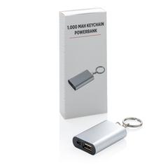 Vue Porte-clés powerbank 1000mAh de couleur gris| Krokrodeal