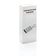 Vue Porte-clés powerbank 1000mAh de couleur gris| Krokrodeal