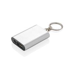 Vue Porte-clés powerbank 1000mAh de couleur gris| Krokrodeal