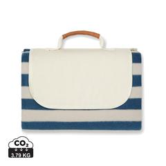 Vue VINGA Couverture de pique-nique en rPET GRS Alba de couleur bleu| Krokrodeal
