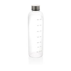Vue Bouteille d'eau 1L avec suivi d'hydratation en rPET GRS de couleur translucide| Krokrodeal