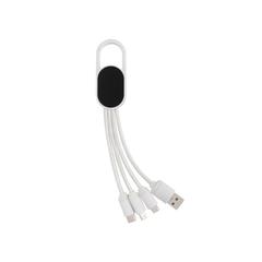Vue Câble 4 en 1 avec mousqueton de couleur blanc| Krokrodeal