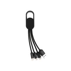 Vue Câble 4 en 1 avec mousqueton de couleur noir| Krokrodeal