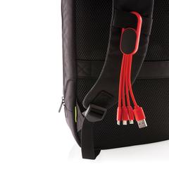 Vue Câble 4 en 1 avec mousqueton de couleur rouge| Krokrodeal