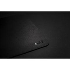 Vue Swiss Peak Tapis de souris en PU recyclé GRS de couleur noir| Krokrodeal