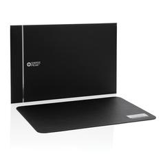 Vue Swiss Peak Tapis de souris en PU recyclé GRS de couleur noir| Krokrodeal