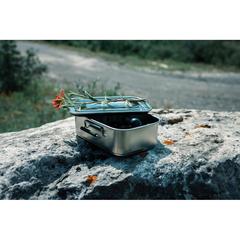 Vue Lunch box étanche en acier inoxydable recyclé RCS de couleur gris| Krokrodeal