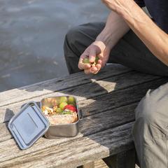 Vue Lunch box étanche en acier inoxydable recyclé RCS de couleur gris| Krokrodeal