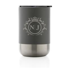 Vue Mug en acier inoxydable recyclé RCS de couleur gris| Krokrodeal