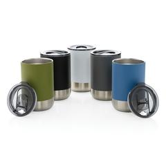 Vue Mug en acier inoxydable recyclé RCS de couleur gris| Krokrodeal