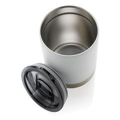Vue Mug en acier inoxydable recyclé RCS de couleur blanc| Krokrodeal