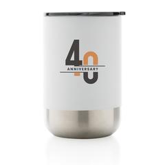 Vue Mug en acier inoxydable recyclé RCS de couleur blanc| Krokrodeal
