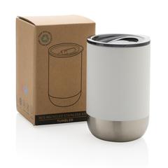 Vue Mug en acier inoxydable recyclé RCS de couleur blanc| Krokrodeal