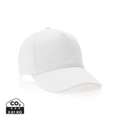 Vue Casquette 5 panneaux en coton recyclé 280gr IMPACT de couleur blanc| Krokrodeal