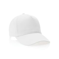 Vue Casquette 5 panneaux en coton recyclé 280gr IMPACT de couleur blanc| Krokrodeal