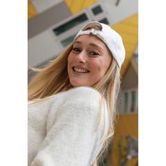 Vue Casquette 5 panneaux en coton recyclé 280gr IMPACT de couleur blanc| Krokrodeal