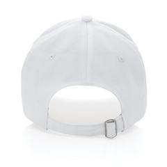 Vue Casquette 5 panneaux en coton recyclé 280gr IMPACT de couleur blanc| Krokrodeal