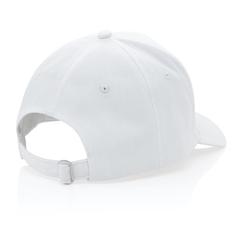 Vue Casquette 5 panneaux en coton recyclé 280gr IMPACT de couleur blanc| Krokrodeal