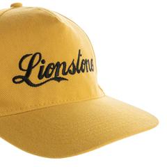 Vue Casquette 5 panneaux en coton recyclé 280gr IMPACT de couleur jaune| Krokrodeal