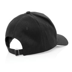 Vue Casquette 5 panneaux en coton recyclé 280gr IMPACT de couleur noir| Krokrodeal