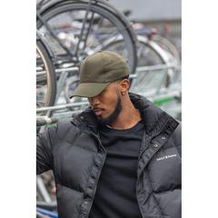 Vue Casquette 5 panneaux en coton recyclé 280gr IMPACT de couleur vert| Krokrodeal