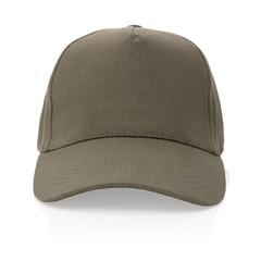 Vue Casquette 5 panneaux en coton recyclé 280gr IMPACT de couleur vert| Krokrodeal