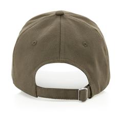 Vue Casquette 5 panneaux en coton recyclé 280gr IMPACT de couleur vert| Krokrodeal