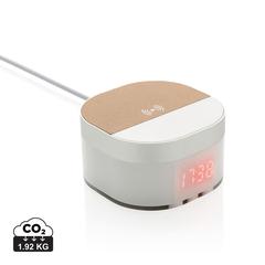 Vue Chargeur à induction 5W avec horloge numérique Aria de couleur blanc| Krokrodeal